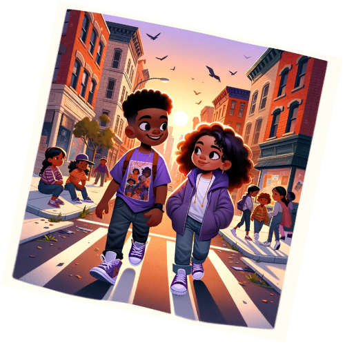 Tilted Copy of BSK- Illustration of two children of Color